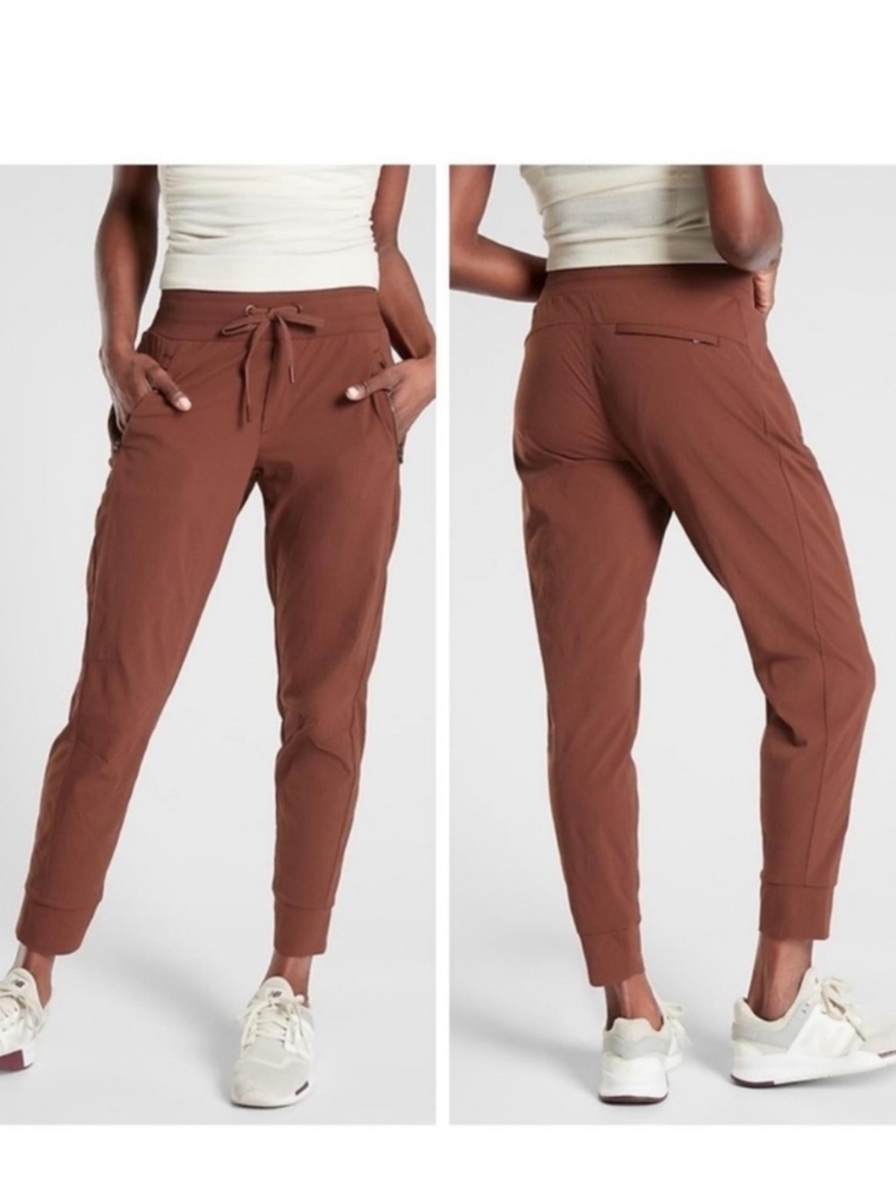 ATHLETA Trekkie north high rise jogger size 12 brown ripstop